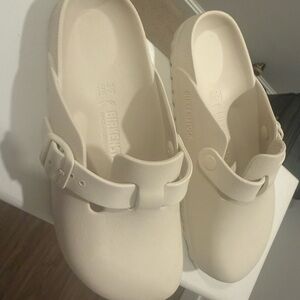 Birkenstock Beige Slip-On Clogs